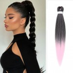 Coada de par dreapta Afro Vigorous Easy Jumbo Braids Hair de  65 cm Brunet -Pink Ombre EZ 1B - Pink